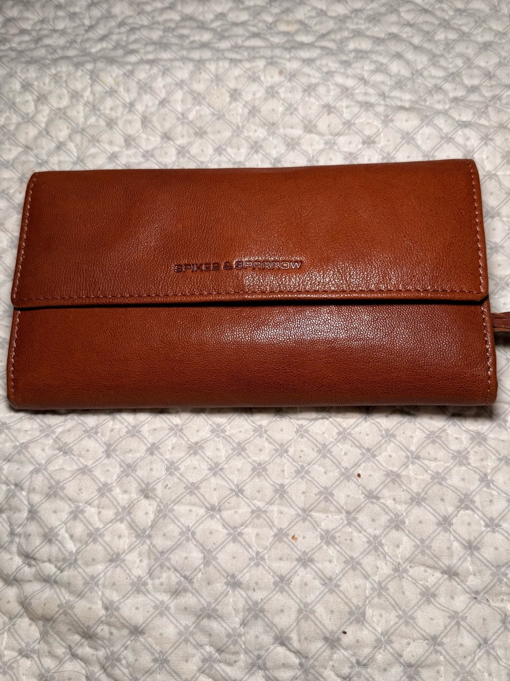 Spikes & Sparrow Tan Leather Foldover Wallet